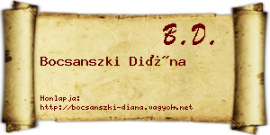 Bocsanszki Diána névjegykártya